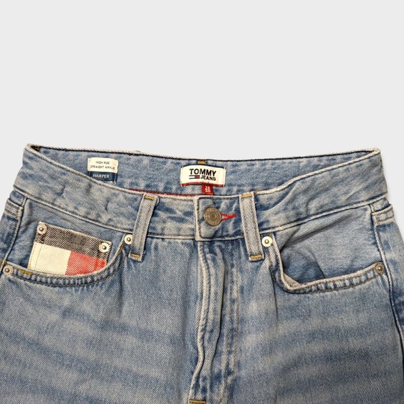 Tommy Hilfiger Jeans Harper Straight Leg High Rise W25 L30 Logo Pocket - Picture 3 of 6